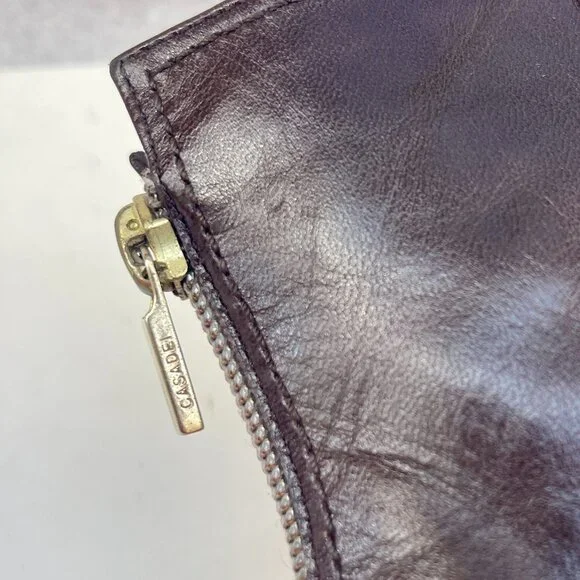 Auc CASSADEI Pellami Brown Leather Back Zip Pointy Ankle Boots Made in Italy - Picture 7 of 16